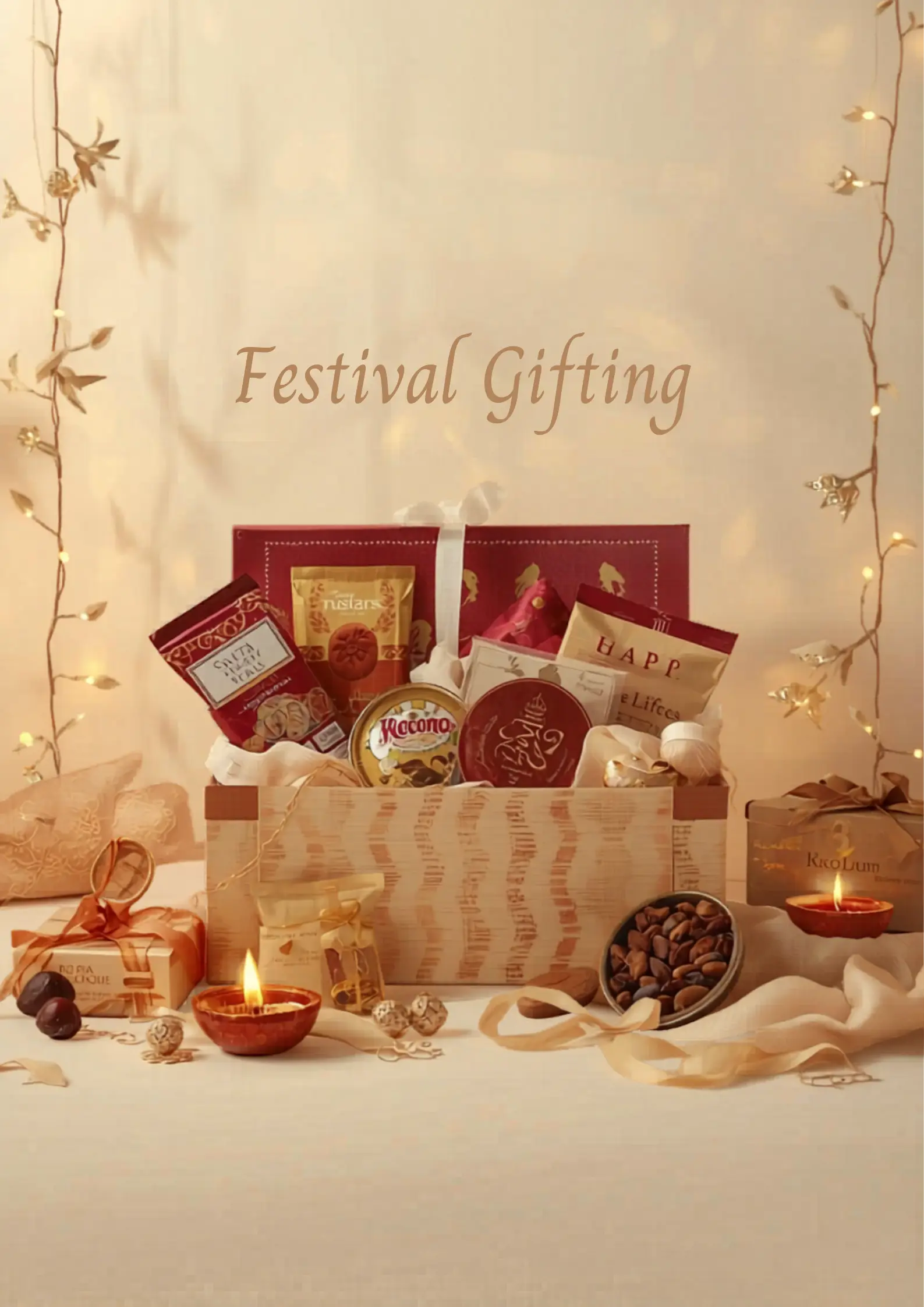 Festive sweet box with traditional Indian sweets