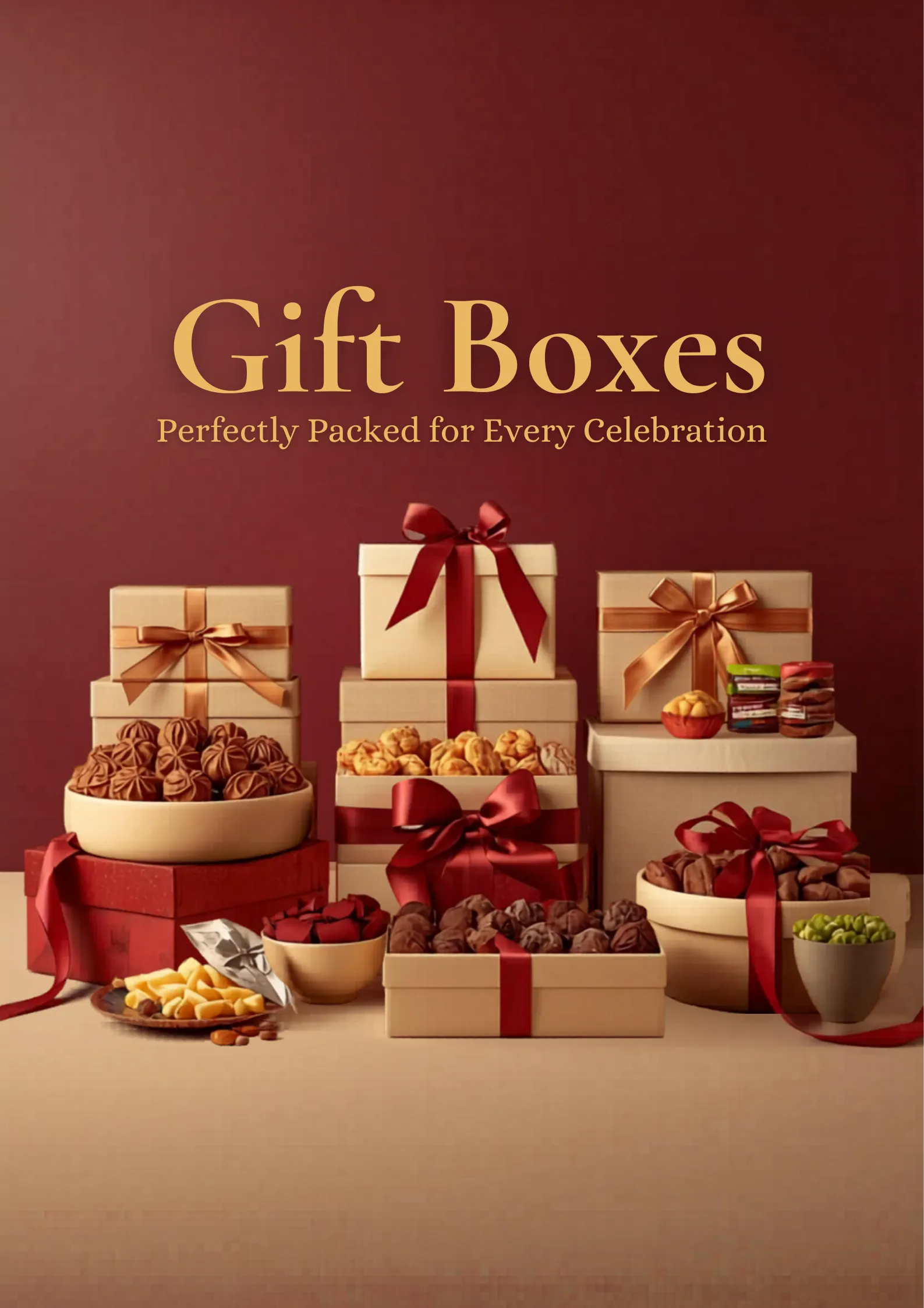 Beautifully packaged gift box with sweets